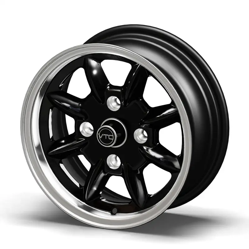 Set of 4 Black Classic 8 Wheels, 13"x5.5" Size, for Triumph GT6