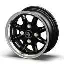 Set of 4 Black Classic 8 Wheels, 13"x5.5" Size, for Triumph GT6