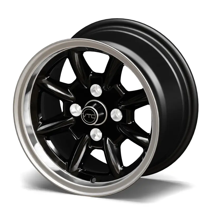 Set of 4 Black Classic 8 Wheels, 13"x7" Size, for Classic Mini VTEC