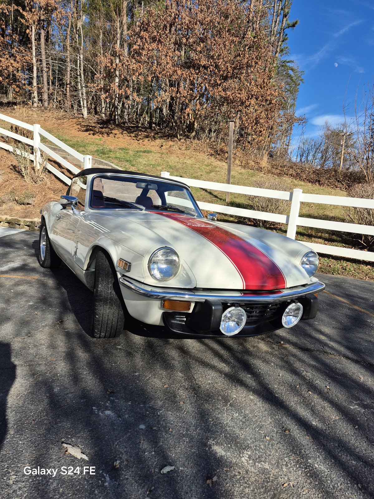 Triumph Spitfire Mk IV parked on a winter day in western North Carolina