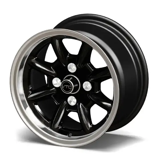 [KIT-589MIN.313] Set of 4 Black Classic 8 Wheels, 13"x7" Size, for Classic Mini VTEC